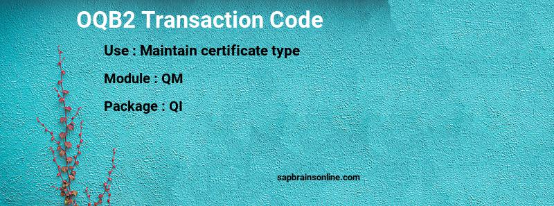 SAP OQB2 transaction code