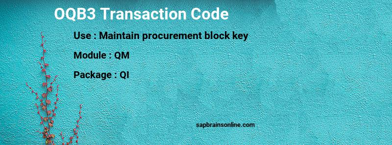 SAP OQB3 transaction code