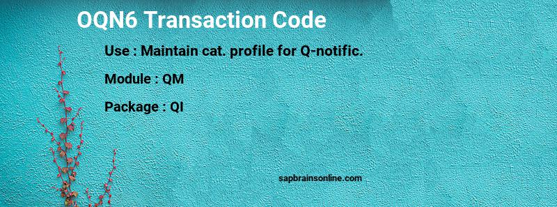 SAP OQN6 transaction code