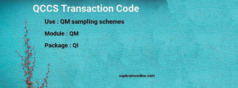 SAP QCCS transaction code
