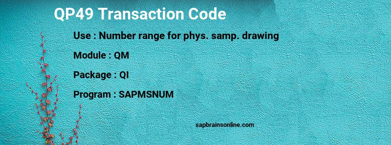 SAP QP49 transaction code