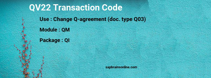 SAP QV22 transaction code