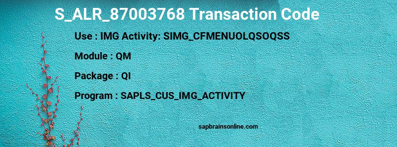 SAP S_ALR_87003768 transaction code