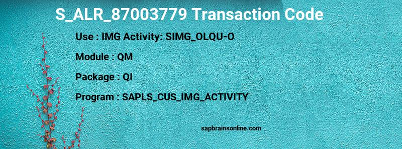 SAP S_ALR_87003779 transaction code
