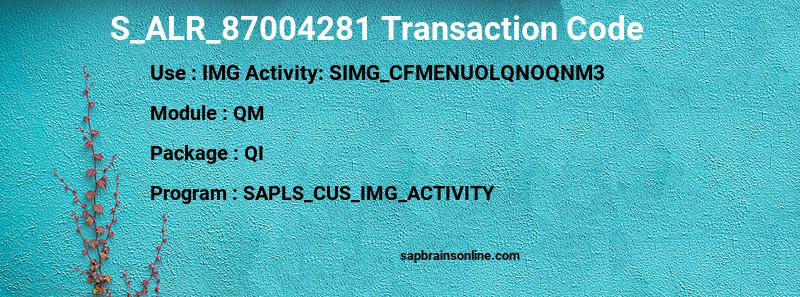 SAP S_ALR_87004281 transaction code