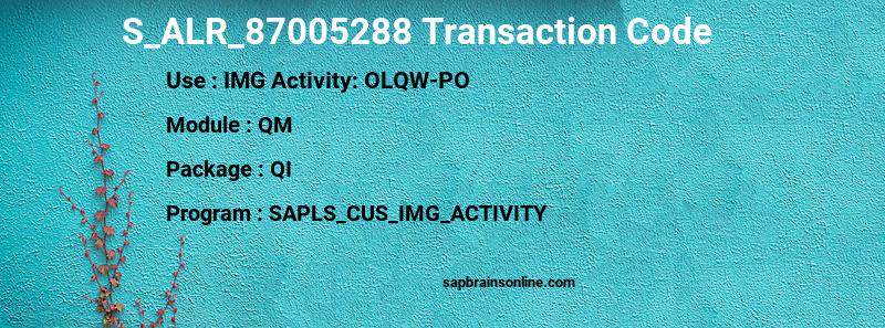 SAP S_ALR_87005288 transaction code