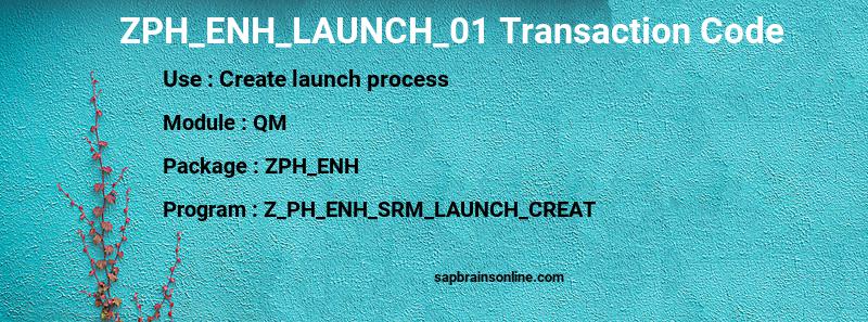 SAP ZPH_ENH_LAUNCH_01 transaction code