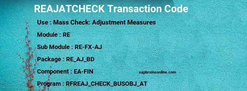 SAP REAJATCHECK transaction code