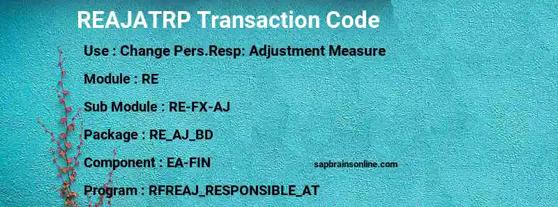 SAP REAJATRP transaction code