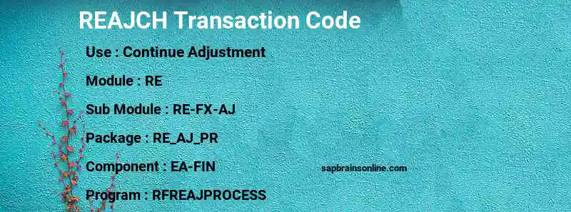 SAP REAJCH transaction code