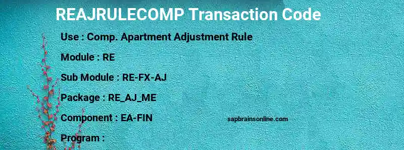 SAP REAJRULECOMP transaction code