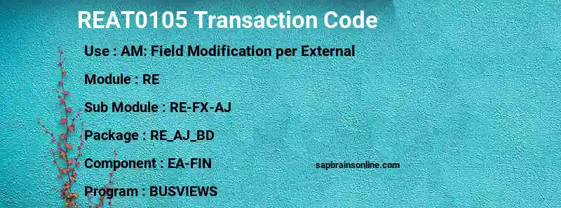 SAP REAT0105 transaction code