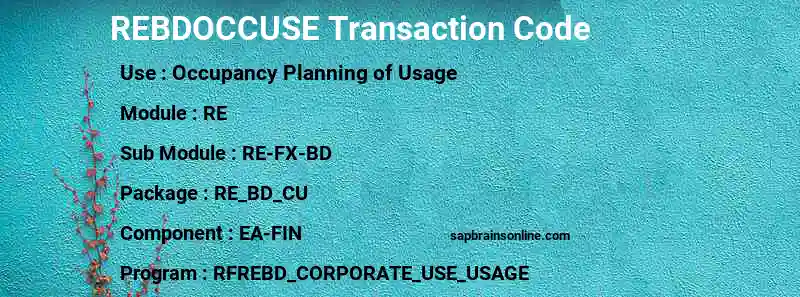 SAP REBDOCCUSE transaction code