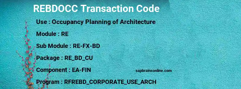 SAP REBDOCC transaction code
