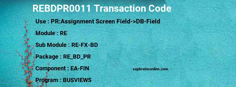 SAP REBDPR0011 transaction code