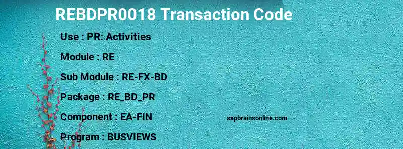 SAP REBDPR0018 transaction code