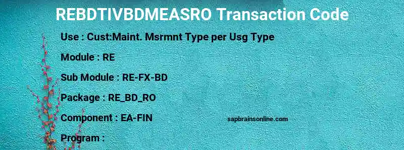 SAP REBDTIVBDMEASRO transaction code