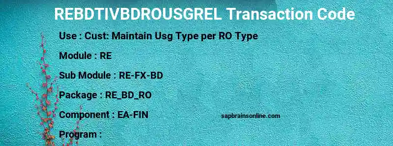 SAP REBDTIVBDROUSGREL transaction code