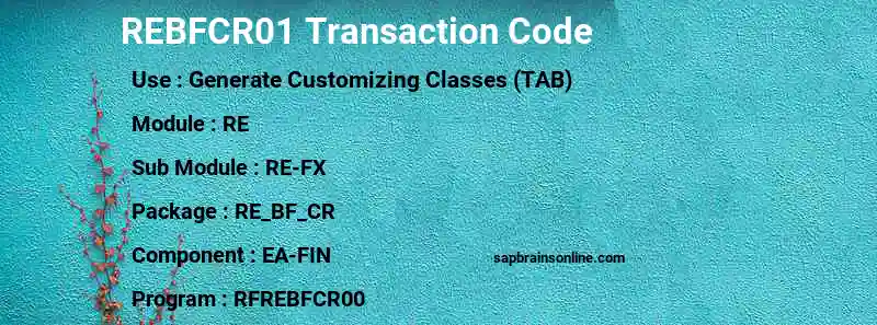SAP REBFCR01 transaction code