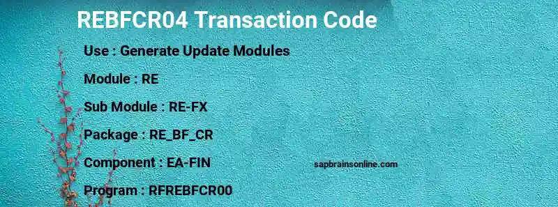 SAP REBFCR04 transaction code