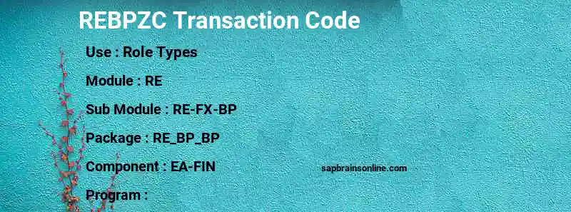 SAP REBPZC transaction code