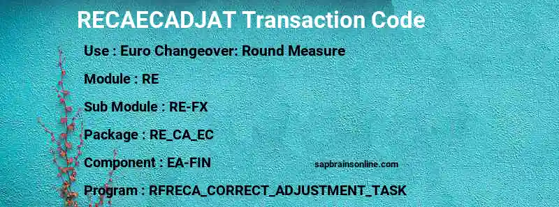 SAP RECAECADJAT transaction code