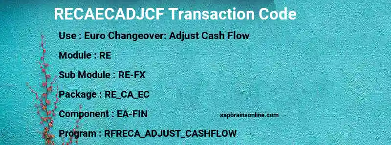 SAP RECAECADJCF transaction code