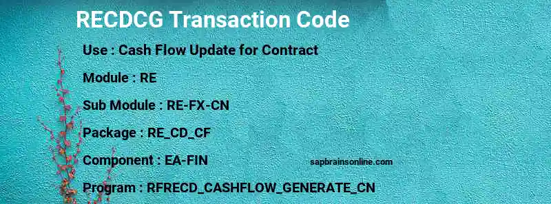 SAP RECDCG transaction code