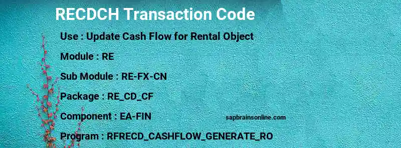 SAP RECDCH transaction code