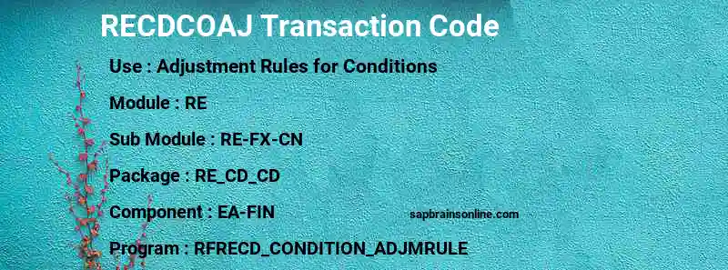 SAP RECDCOAJ transaction code