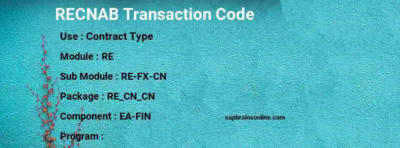 SAP RECNAB transaction code