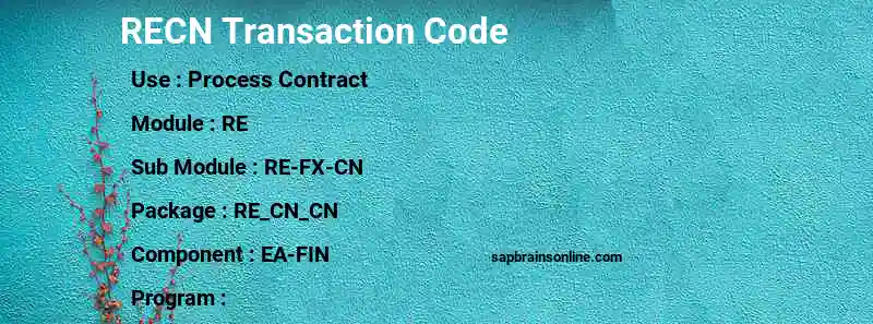 SAP RECN transaction code