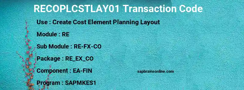 SAP RECOPLCSTLAY01 transaction code