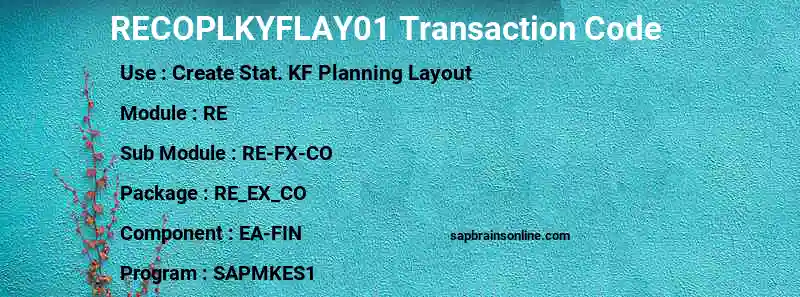SAP RECOPLKYFLAY01 transaction code
