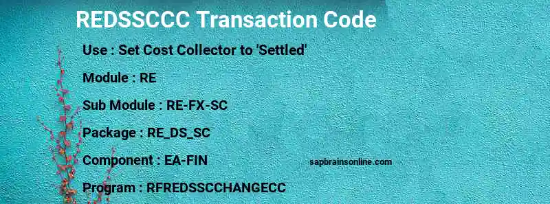 SAP REDSSCCC transaction code