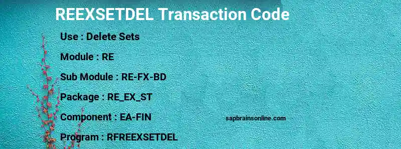 SAP REEXSETDEL transaction code