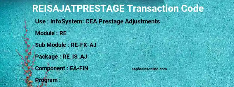 SAP REISAJATPRESTAGE transaction code