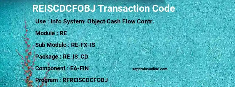 SAP REISCDCFOBJ transaction code