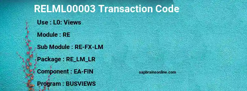 SAP RELML00003 transaction code
