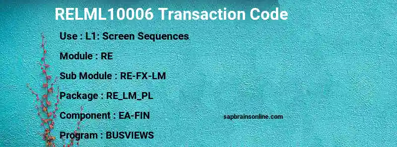 SAP RELML10006 transaction code