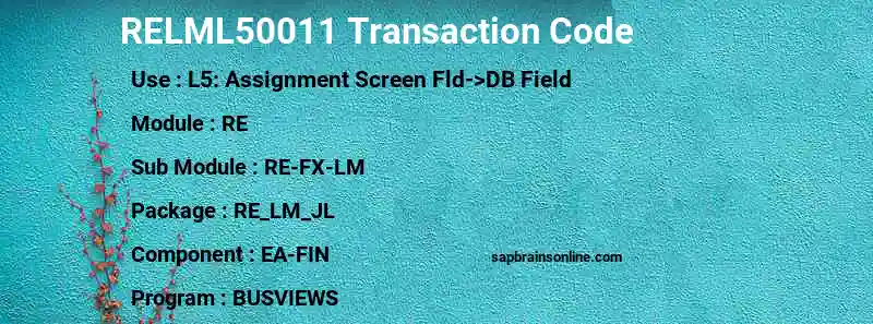 SAP RELML50011 transaction code