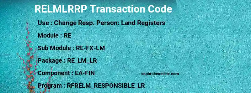 SAP RELMLRRP transaction code