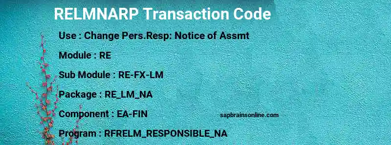 SAP RELMNARP transaction code