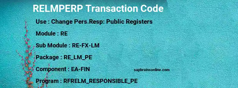 SAP RELMPERP transaction code