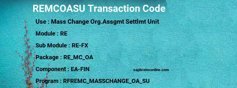 SAP REMCOASU transaction code