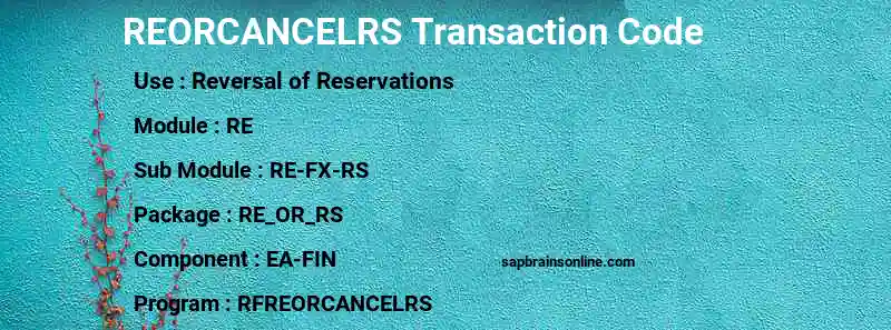 SAP REORCANCELRS transaction code