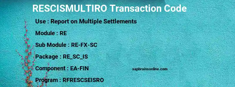 SAP RESCISMULTIRO transaction code