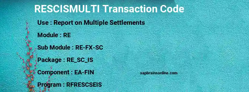 SAP RESCISMULTI transaction code