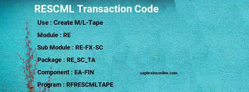 SAP RESCML transaction code