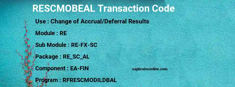 SAP RESCMOBEAL transaction code